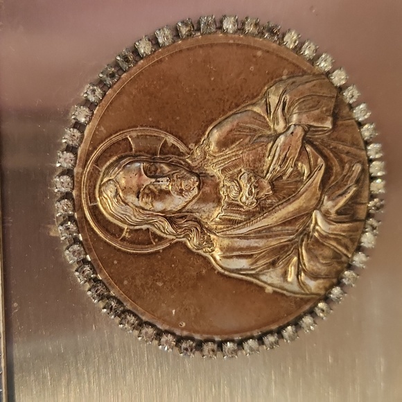 Antique silver religious 25th anniversary frame - Picture 3 of 5